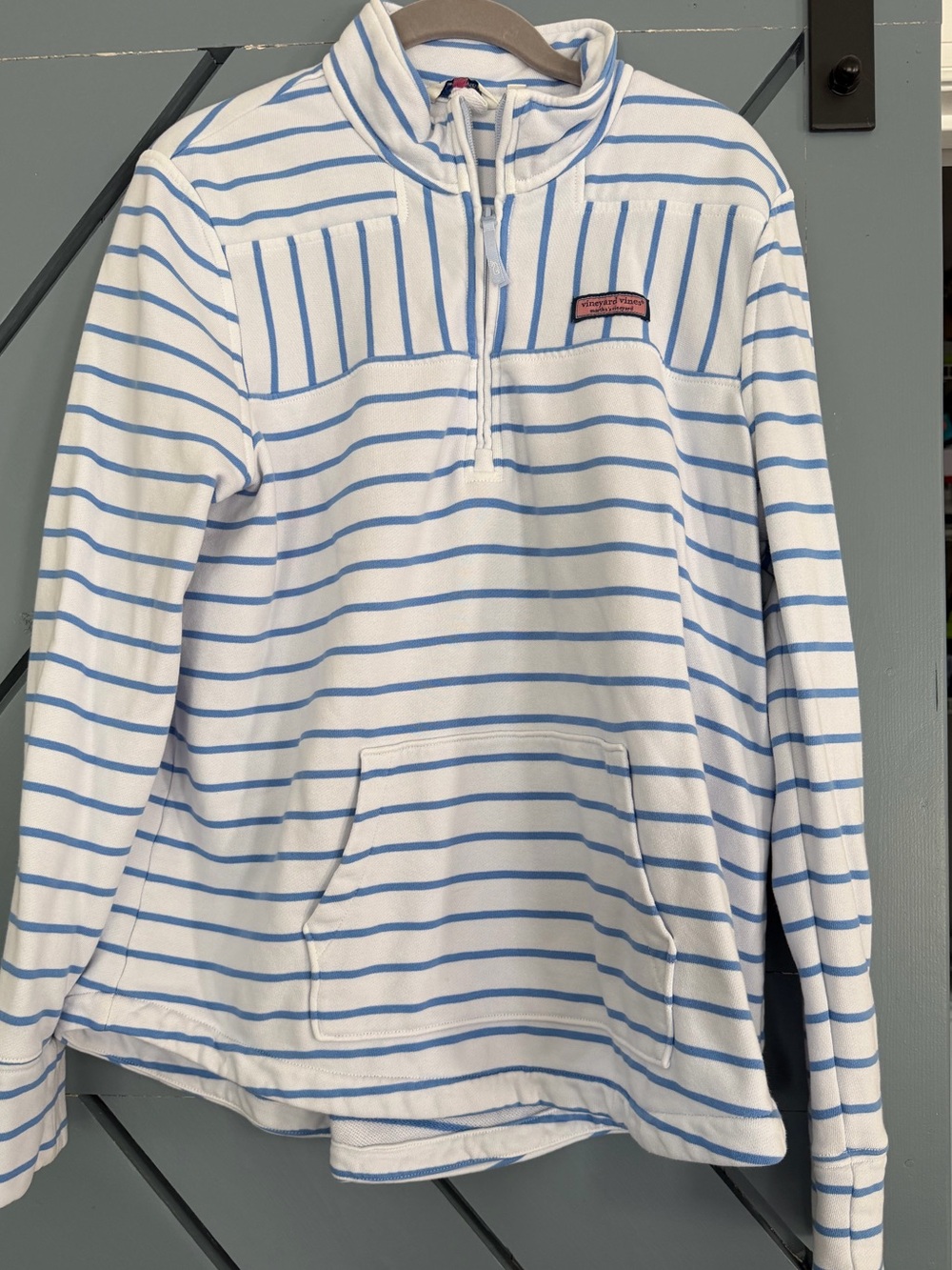Vineyard Vines Light Blue and White Striped Top